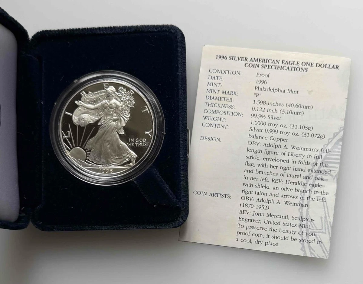 American Eagle Proof 1996 Silver Bullion Coins for sale | eBay
