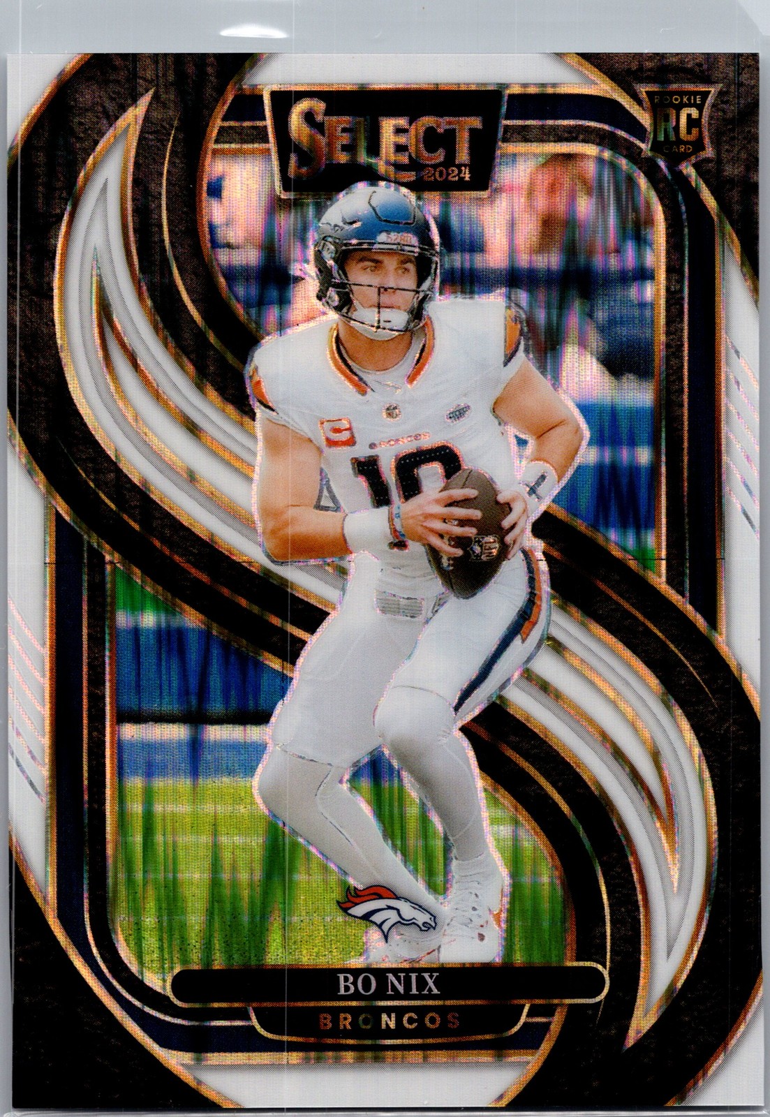 2024 Panini Select #117 Bo Nix White Prizm Shock #/199
