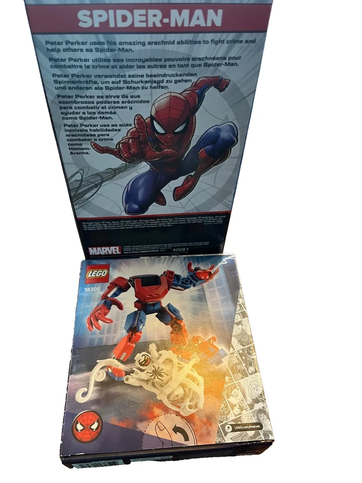 FIGURA DE ACCIÓN DE SUPERHÉROE SPIDER MAN CON JUEGO LEGO SPIDER MAN 107 PZS TODO NUEVO Foto 2 de 4