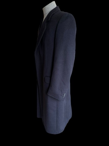 "Abrigo de Colección Para Hombre Lord John Azul Marino 40"" Azul Marino Lana Cachemira Mosca Frontal Hecho en Italia" - Imagen 5 de 15