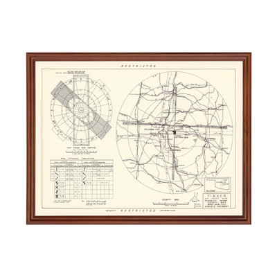Old Map of Tinker Air Force Base Vicinity, OK 1952 - Vintage