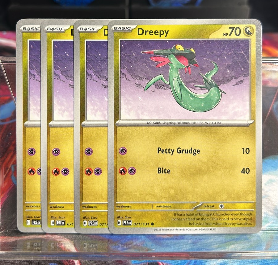 [4x Playset] Dreepy 071/131 Sv: Prismatic Evolutions Pokemon TCG