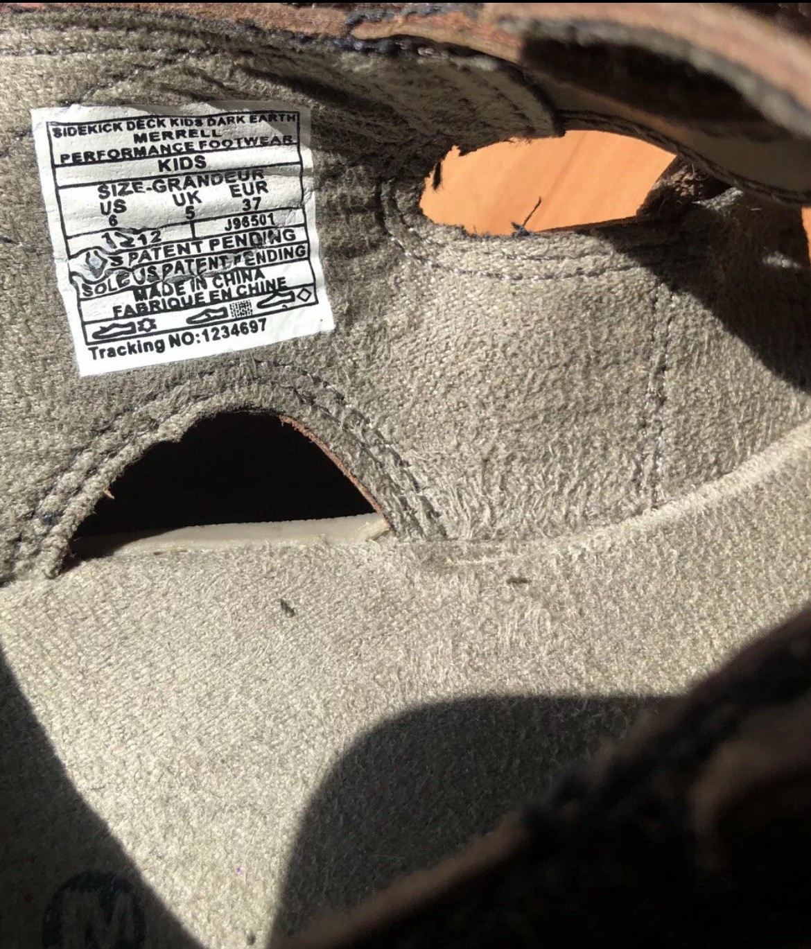 Merrell Sidekick Sandalo Bambino Taglia 6 Performance Outdoor Acqua Escursionismo Scarpa DarkEarth