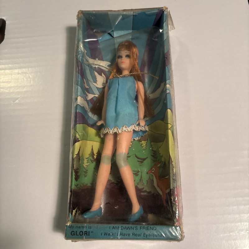 (Sealed) 1970 TOPPER "GLORI" Doll Dawn's Friend I WALK REAL EYELASHES Unused Box