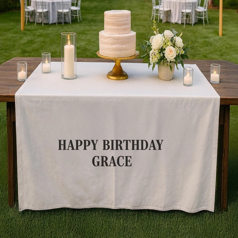 Letrero de corredor de mesa de cumpleaños personalizado, banner con nombre de cumpleaños personalizado Foto 3 de 4