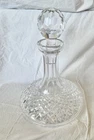 Vintage Waterford Crystal Alana Ships Decanter with Faceted Stopper 10"H