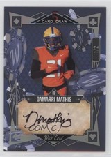 2022 Wild 5 Card Draw Modern Rainbow Holo Foil - Blue /2 Damarri Mathis Auto v7j