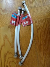 Lot of 3 Faucet Water Supply Line Connector 1/2  FIP x 1/2  FIP x 12"  16" PVC