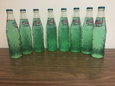 Eight 12 Oz Bottles Of Rare Mountain Dew Real Sugar Baja Blast Tropical Lime