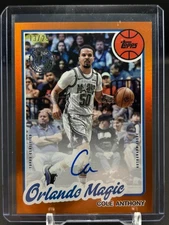 2025 Topps 1980 Design Cole Anthony Auto Autograph Orange Foil /25 #80B2-CA