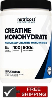 1 PACK Nutricost Pure Creatine Monohydrate 500 Gram Powder