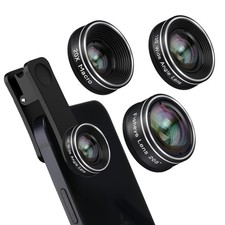 Phone Camera Lens, 3 in 1 Phone Lens kit-205  Fisheye Lens  Macro Lens  120...