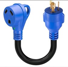 RV Generator Adapter Cord - 3 Prong 30 Amp to 50 Amp - NEMA L5-30P