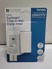 Utiltech Indoor Sun Smart 7 Day In Wall Digital Timer 120V/277V 