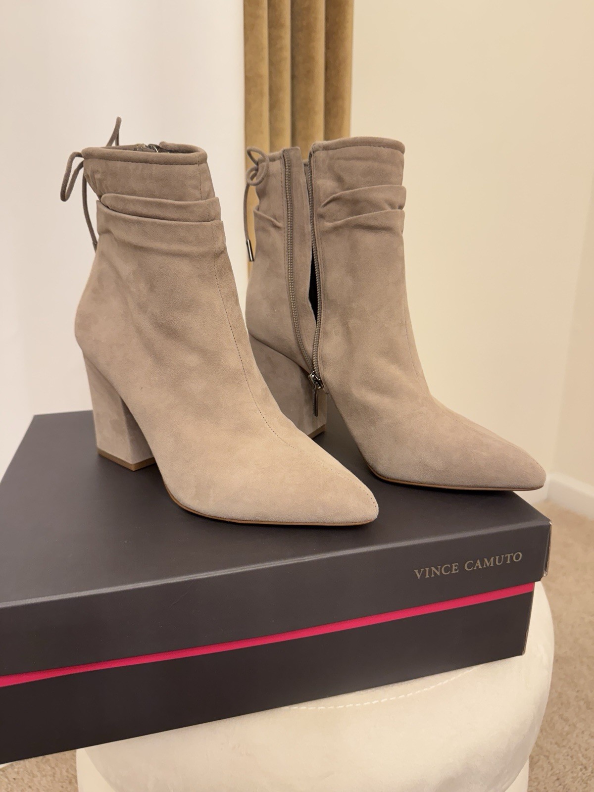 Vince Camuto Salali Women's Suede Bootie Chateau Color Size 7 Brand New in Box