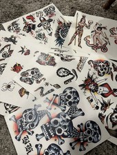 Bert Krak Smith St Tattoo Flash Set 9 Pages Bob Roberts Ed Hardy Tattoo Machine