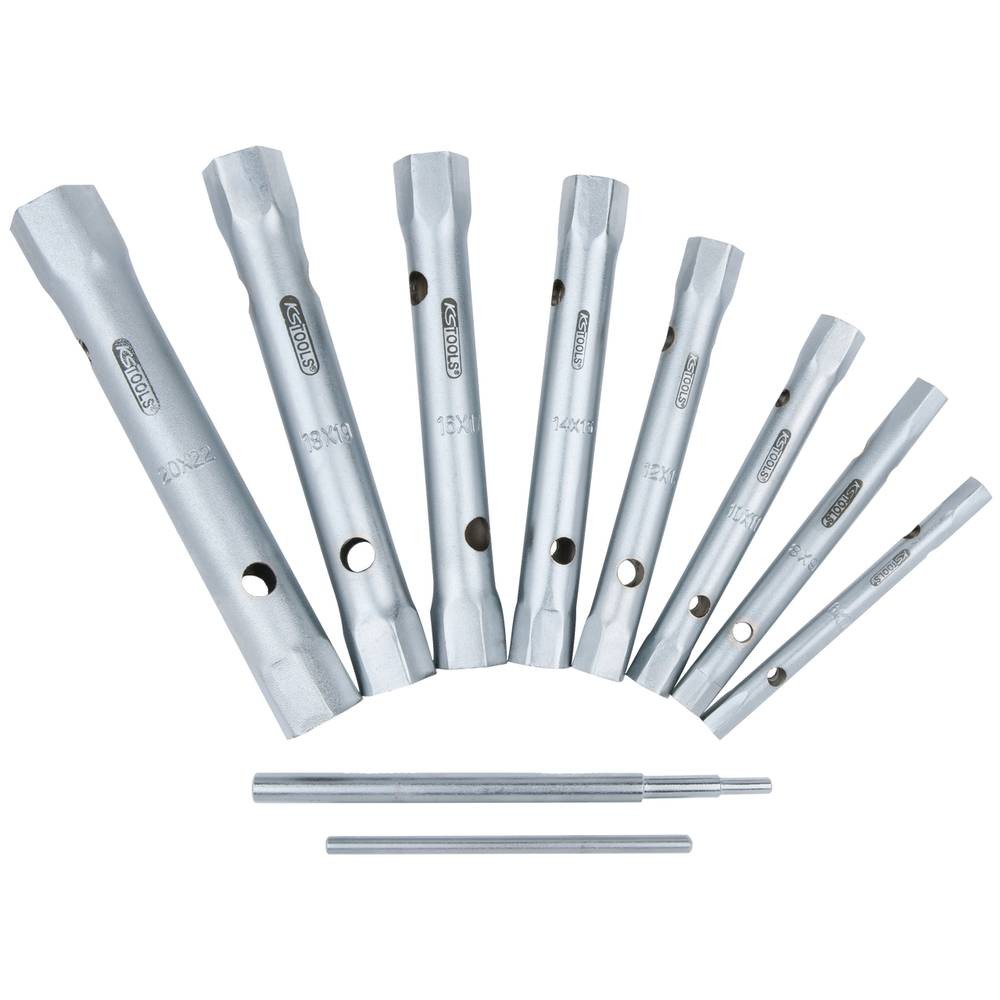KS Tools 518.0900 Clé à tube 10 pièces en acier satiné pour les travaux de mécanique