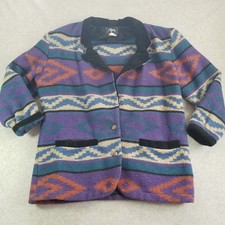VTG Roper Jacket Womens Large Purple Southwestern Western Made in USA Aztec 90s