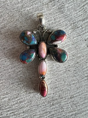 Dahlie Türkis Libelle Anhänger Sterlingsilber 0,925