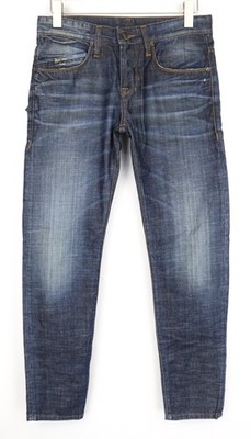 TAKESHY KUROSAWA Men Jeans W30 Slim Cut Dark Blue Pure Cotton Classic Washed I
