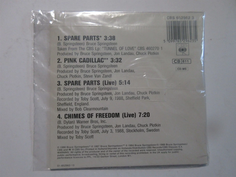 Bruce Springsteen Spare Parts CD Maxi Single with 4 Tracks CBS sealed - Image 2 of 2