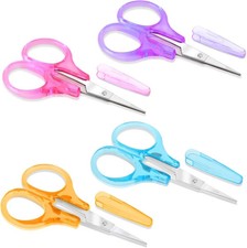 4 Pcs Mini Scissors Small Embroidery Scissors with Protective Cover for Knitting
