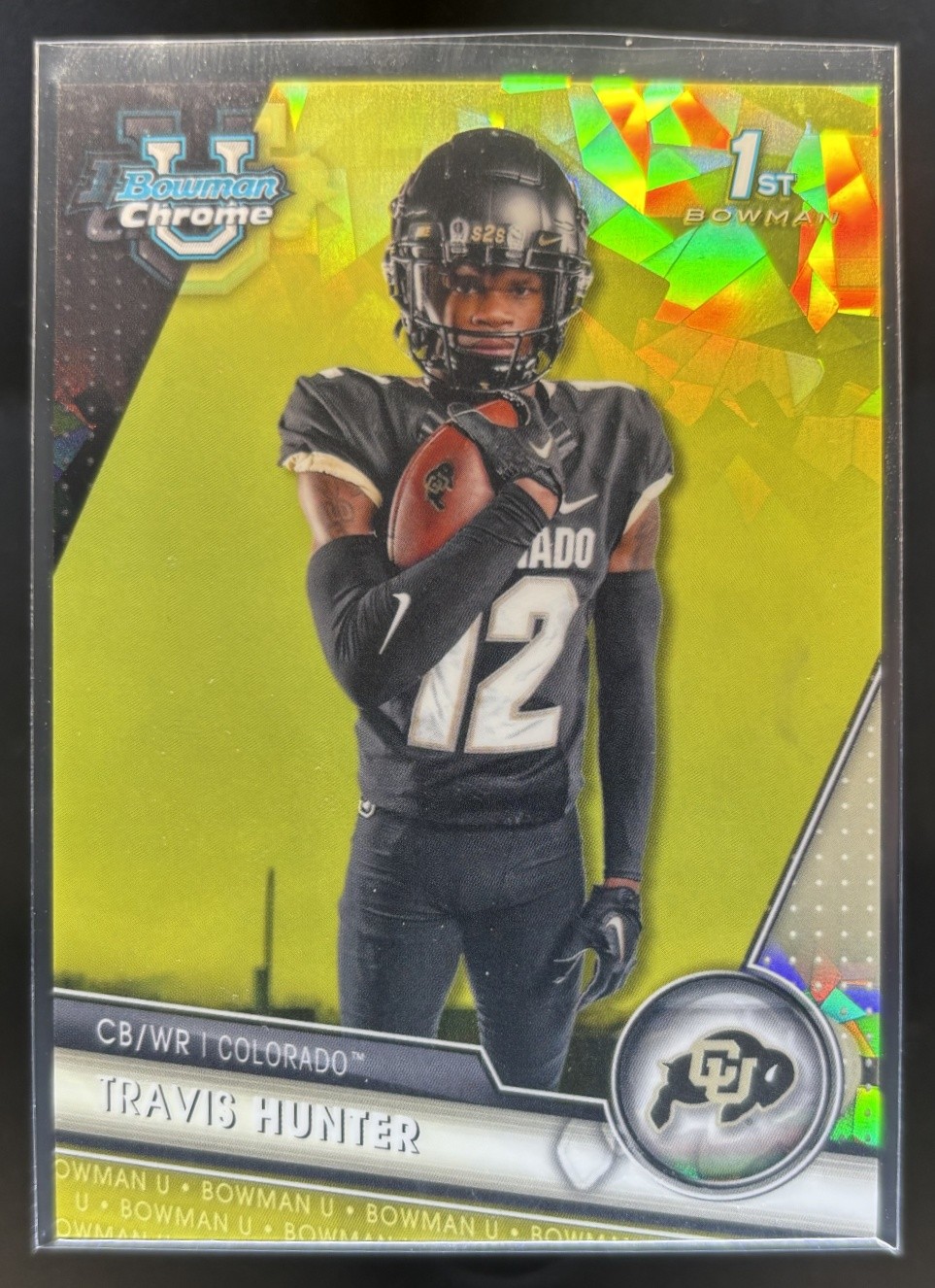 2023 Bowman University Chrome Sapphire Travis Hunter Yellow /75 #36