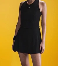 Nike Women’s NikeCourt Dri-Fit Victory Tennis Dress Size S NWT FQ1780-010 BLACK