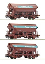Roco 77052 Spur HO DB Quarzwerke Schwenkdachwagen-Set 3-tlg  Epoche 4 NEU + OVP