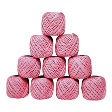 Cotton Crochet Thread Yarn Size 20 Gram 55 to 60 mtr Light pink Set of 10 Ball