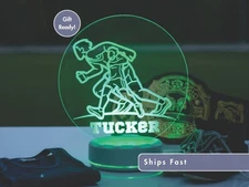 Personalized Runner Night Light - Custom LED Lamp Gift for Track Athlete