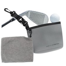 Golf Club Cleaner Bag with Golf Rag, Golf Gray Portable Golf Club Cleaning Bag