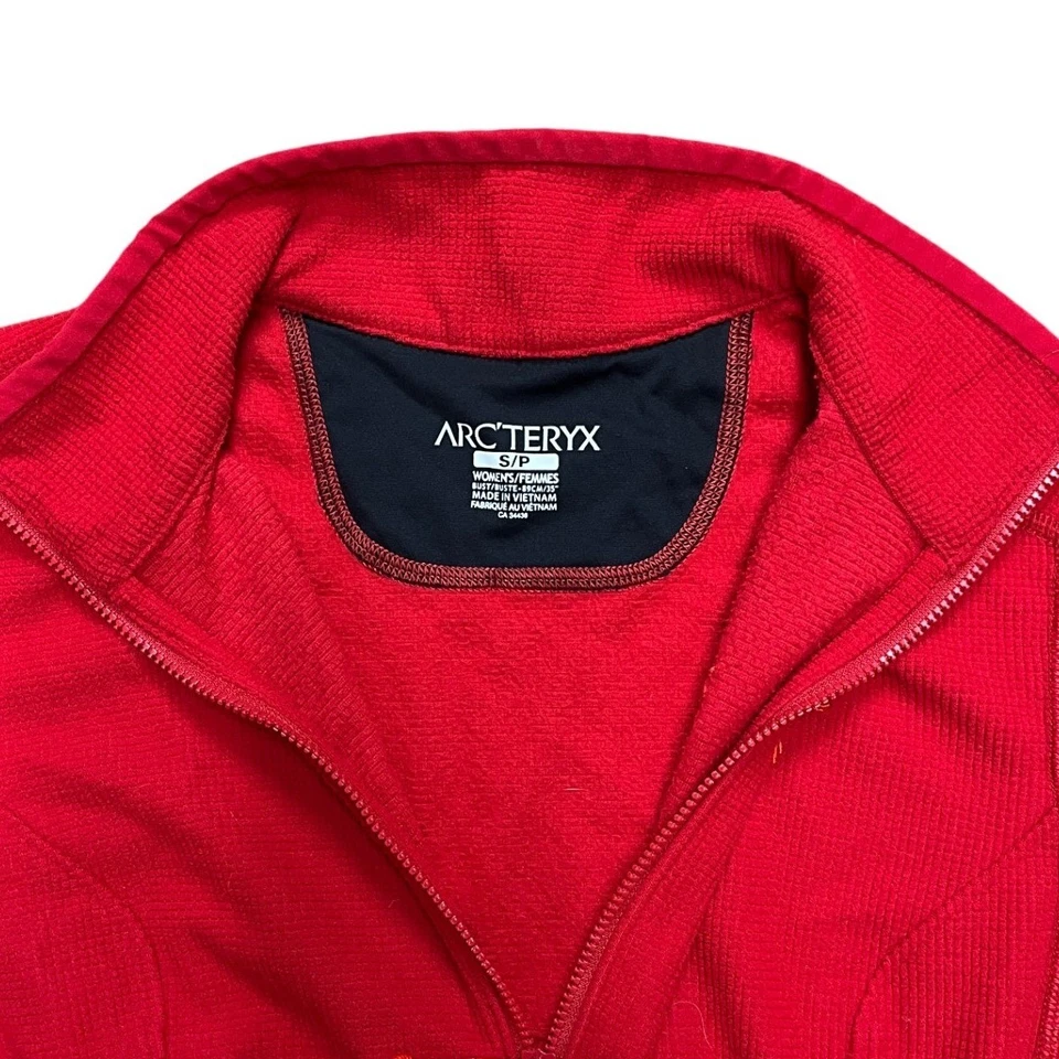 ¿Cianita roja Arcteryx? Chaqueta polar con cremallera para mujer S P aire libre senderismo atlética Foto 2 de 4