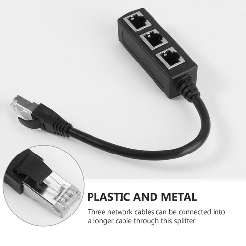 RJ45 Ethernet Cable Adapter Splitter 1 Male to 3 Female Port LAN Network Plug 3 - 第 1/12 張圖片