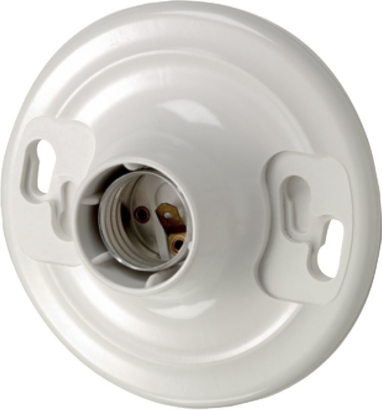 Leviton 08829-CW1 600V White Plastic Incandescent Medium Base Keyless Socket