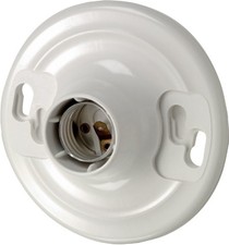 Leviton 08829-CW1 600V White Plastic Incandescent Medium Base Keyless Socket