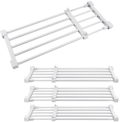 4 Pcs Closet Tension Shelf Metal Expandable Closet Shelf Dividers Adjustable ...