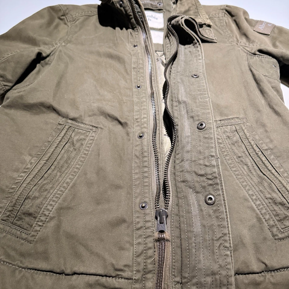 Abercrombie & Fitch Sentinel Military Field Jacket Olive Green Men S Patch - Image 3 of 4