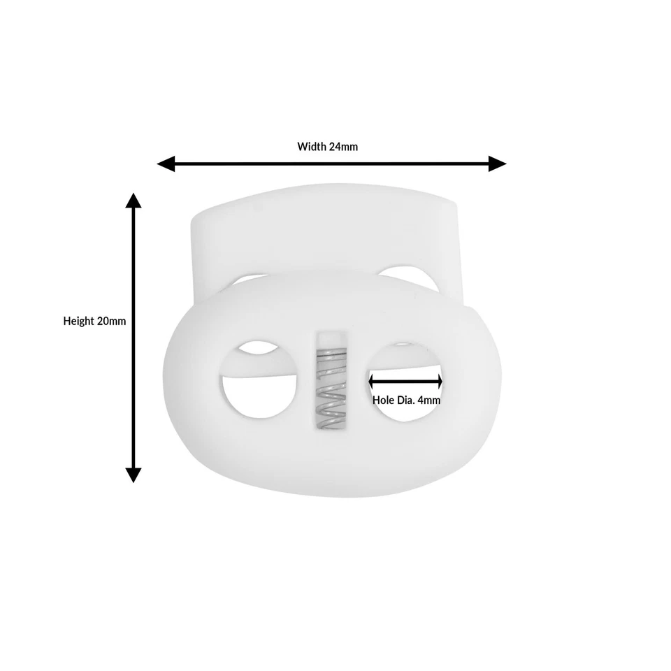 6 piezas Doble Nariz de Cerdo Cordón Tapón Bloqueo de Resorte Palanca Sujetador Plástico Negro Foto 3 de 4