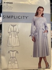Simplicity R10420 Belted, Semi-Full Skirted D...