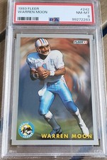 1993 Fleer Football Warren Moon League Leaders Card PSA 8 NM-MT #242