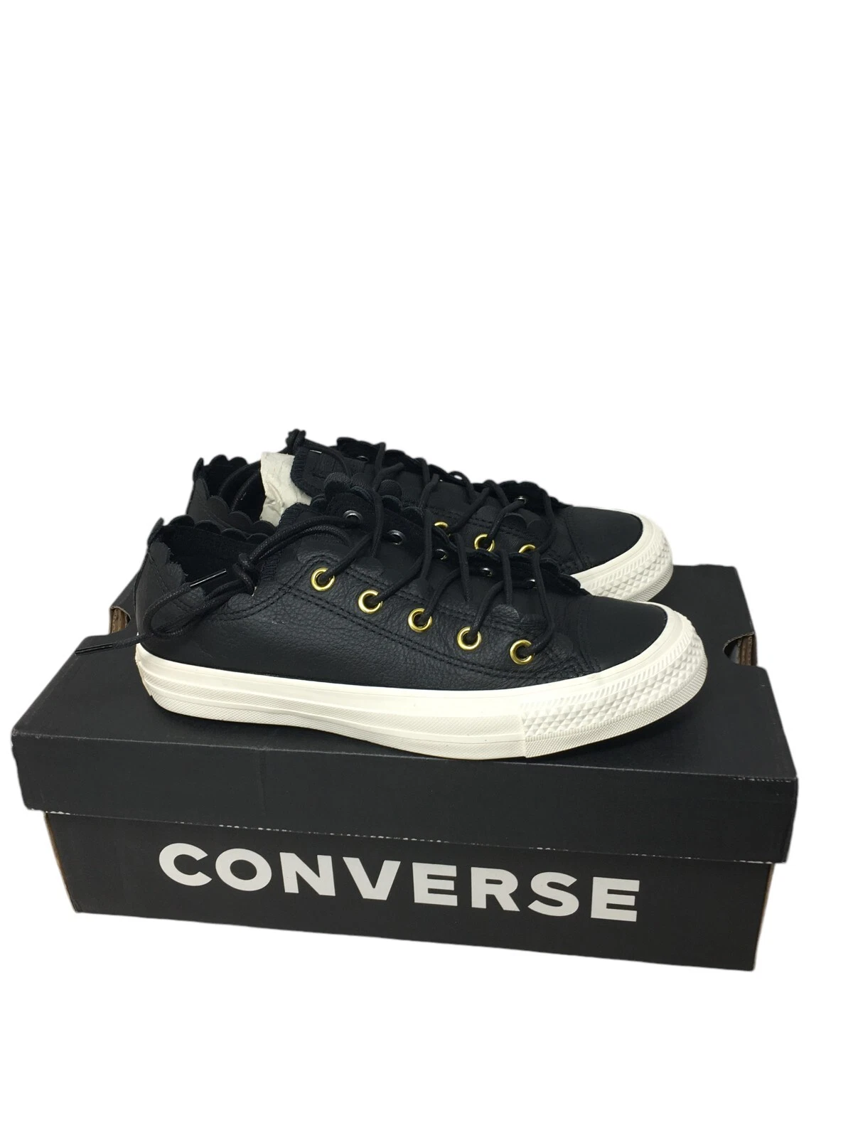 Sneakers Converse nere in pelle taglia 6 donna smerlate Egret CTAS OX scarpe NUOVE