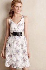 NWT! Anthropologie White Dress Size 4 Peony Garden Dress Maeve Floral  $228