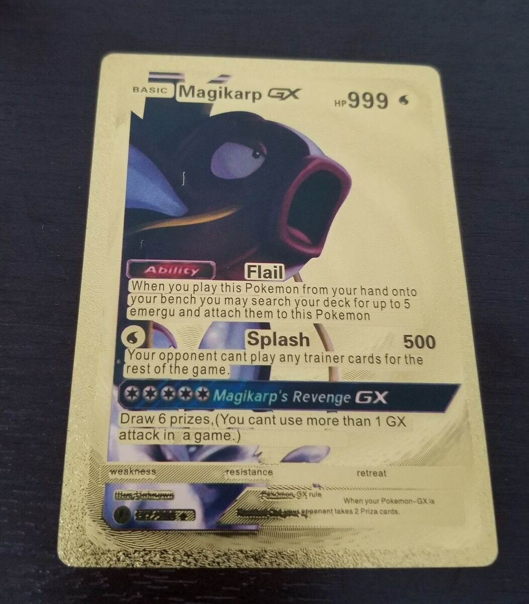 Magikarp GX 127/255 HP999 GOLD Foil Fan Art Display Card Magikarp GX 127/255 HP999 GOLD Foil Fan Art Display Card