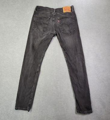 Levis 512 Jeans Mens 31x32 Black Slim Tapered Stretch Whiskered
