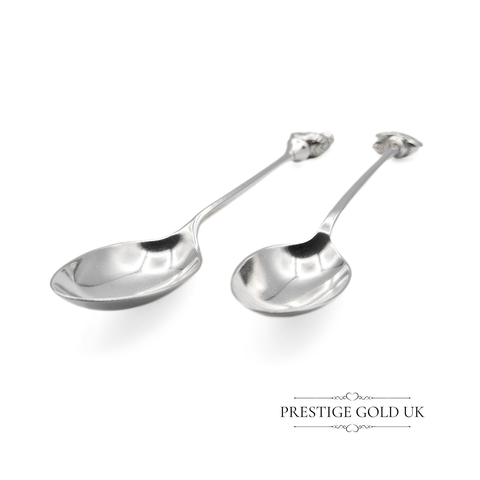 Antique Small Solid Silver Fancy Chicken Spoons - image 4