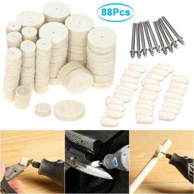 88X Soft Felt Polishing Buffing Wheel Mixed Set Accessory for Dremel Rotary Tool