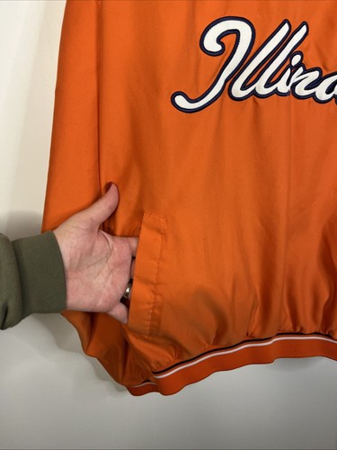 RED OAK SPORTSWEAR MENS SZ L ORANGE ILLINOIS WINDBREAKER JACKET - Picture 3 of 10