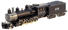 N MDC Roundhouse 8007 AT&SF 2-8-0 & Tender #679 (Tested) knuckle couplers