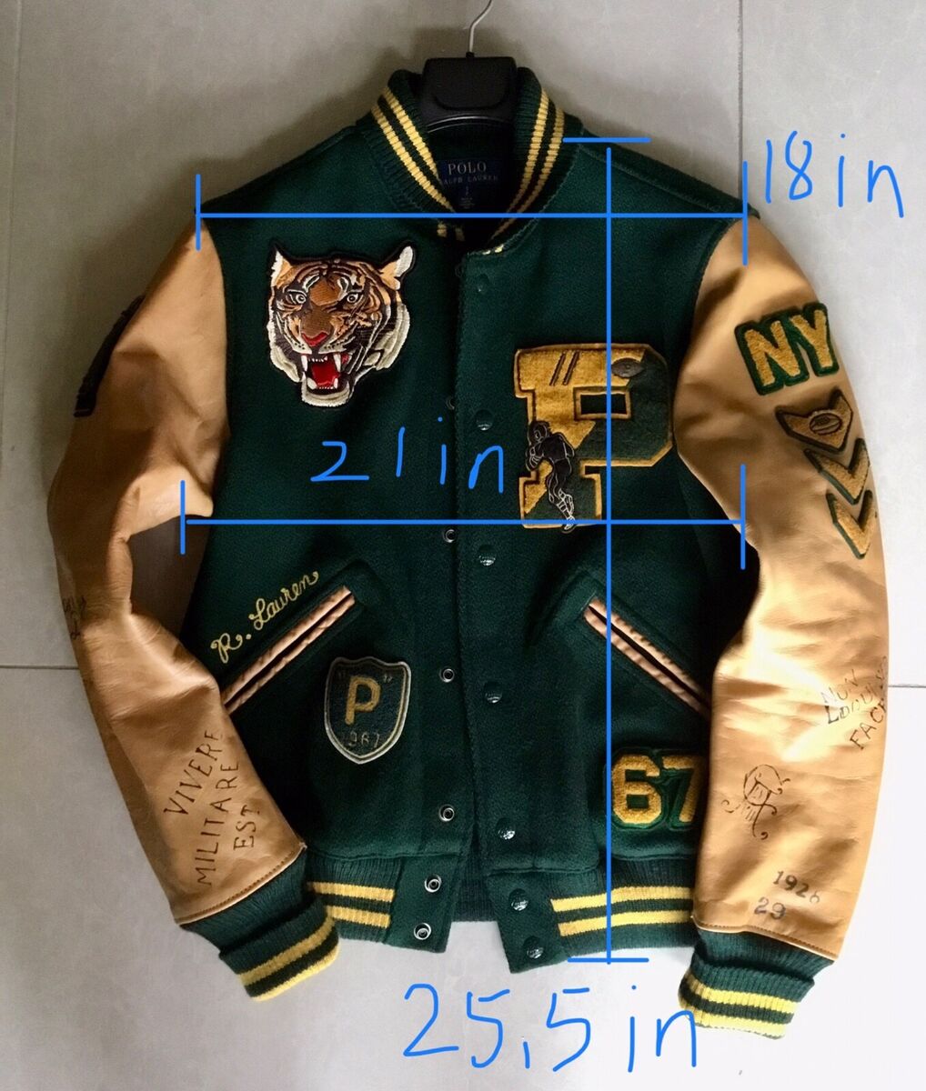 Polo Ralph Lauren P Wing Tiger Letterman Varsity Leather Polo Ralph Lauren P Wing Tiger Letterman Varsity Leather